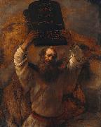 REMBRANDT Harmenszoon van Rijn Moses with the Ten Commandments oil